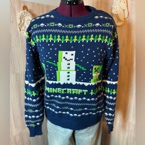 JINX Minecraft Blue and Green Men's Women’s Crewneck Sweater